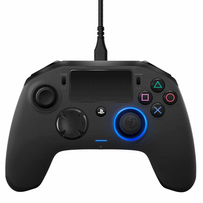 Immagine frontale del Joystick per ps4 Nacon revolution pro 2, colore nero e tasti invertiti in sitle XboX