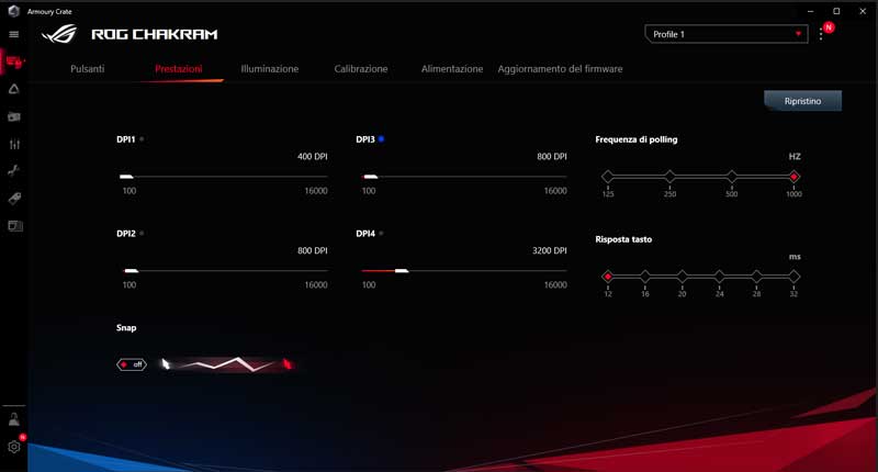 Armoury crate Rog Chakram DPI