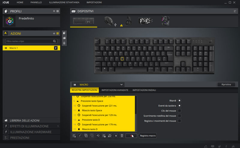 CORSAIR K60 RGB PRO - RECENSIONE 13 k60 software macro