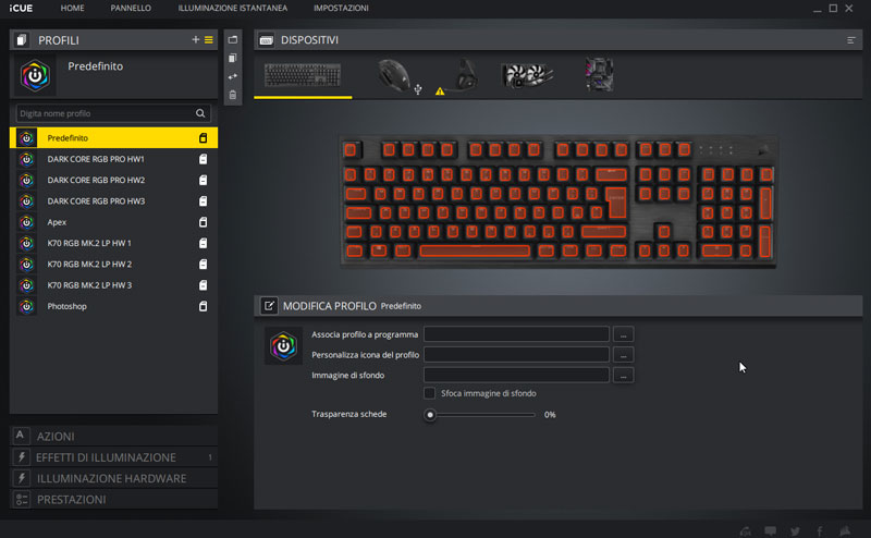CORSAIR K60 RGB PRO - RECENSIONE 11 k60 software profili