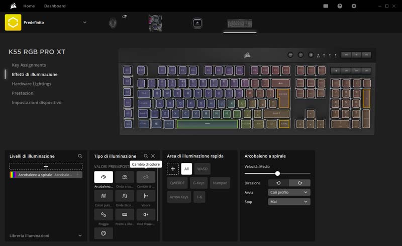 effetti rgb k55 rgb pro xt