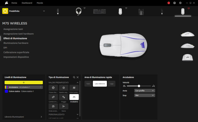 Corsair M75 Wireless: Recensione 21 Corsair M75 Wireless ICUE software 3 1