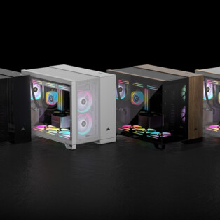 Immagine che ritrae 4 varianti del case Corsair 2500D per la recensione